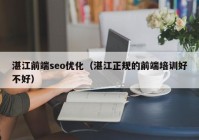 湛江前端seo优化（湛江正规的前端培训好不好）